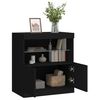 vidaXL Sideboard Black Engineered wood, glass Compact Sideboard