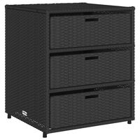 vidaXL Patio Storage Cabinet Black 21.7"x23.2"x27.2" Poly Rattan