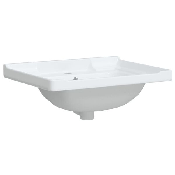 vidaXL Bathroom Sink White 24.0x18.9x9.1" Rectangular Ceramic