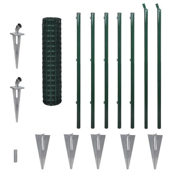 vidaXL Euro Fence Steel 32.8'x3.9' Green