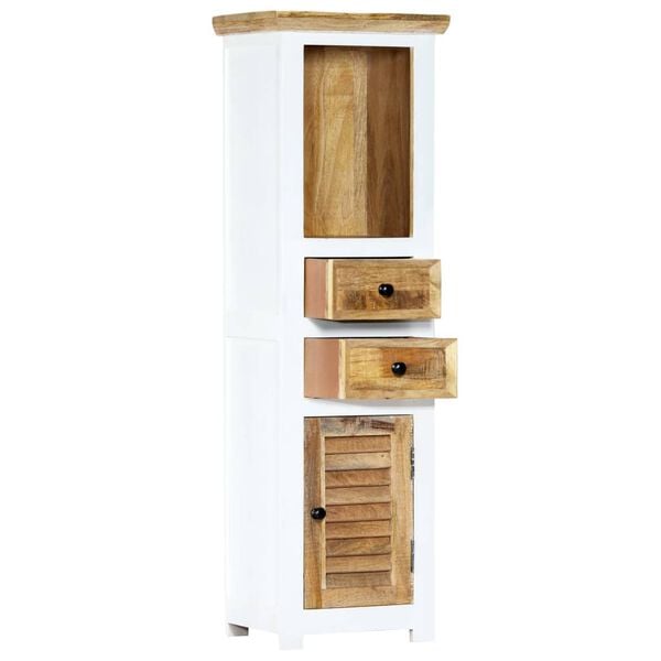vidaXL Highboard White and Brown Solid mango wood Highboard Rectangular