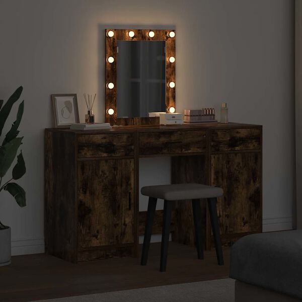 vidaXL Dressing Table Brown 19.69 x 16.14 x 53.15 in Engineered Wood