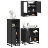 vidaXL Bathroom Furniture Set Black Engineered wood, metal, glass Medium