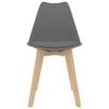 vidaXL Dining Chair Set of 4 Grey Plastic, Beech wood, Rubber wood