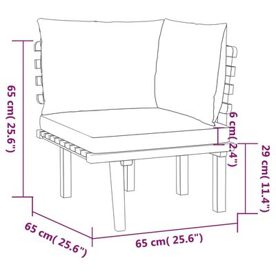 vidaXL 12 Piece Patio Lounge Set with Cushions Solid Acacia Wood