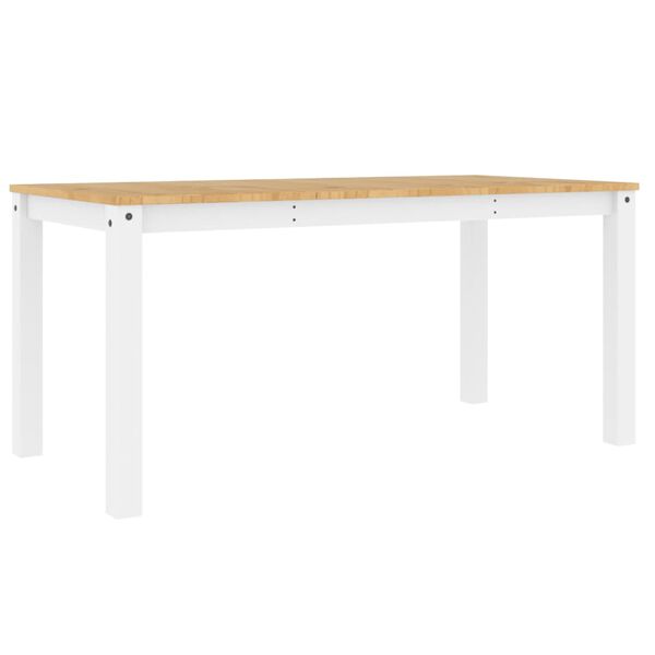 vidaXL Dining Table White Solid pine wood 63.0 in x 31.5 in x 29.5 in