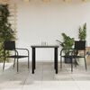 vidaXL Garden Dining Set Black Poly Rattan, Steel, Tempered Glass Compact
