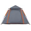 vidaXL Camping Tent Dome 4-Person Gray and Orange Quick Release