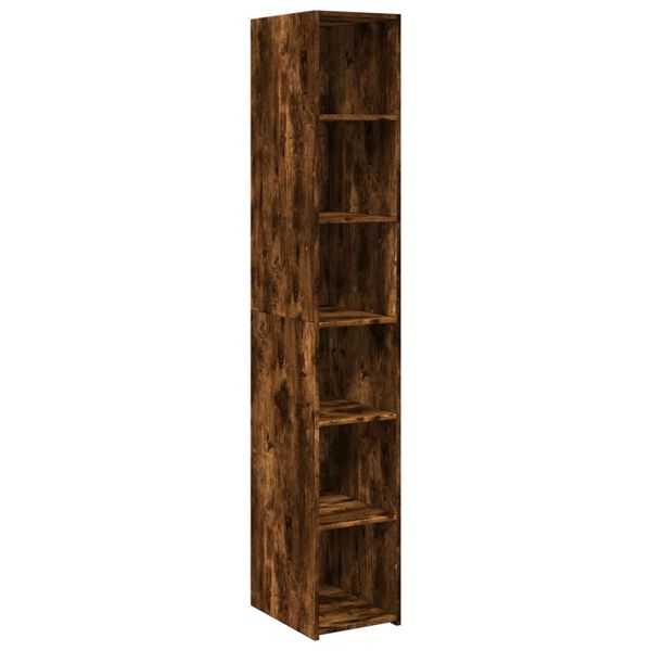 vidaXL Highboard Smoked oak Engineered wood Tall Highboard Rectangular