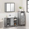 vidaXL Bathroom Furniture Set Grey sonoma Engineered wood, metal, glass
