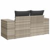 vidaXL Garden Sofa Light Grey PE Rattan, Powder-Coated Steel, Polyester