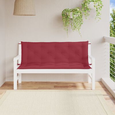 vidaXL Garden Bench Cushions 2pcs Wine Red 59.1"x19.7"x2.8" Oxford Fabric