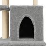vidaXL Cat Tree Light gray Engineered wood, plush, sisal Medium Durable