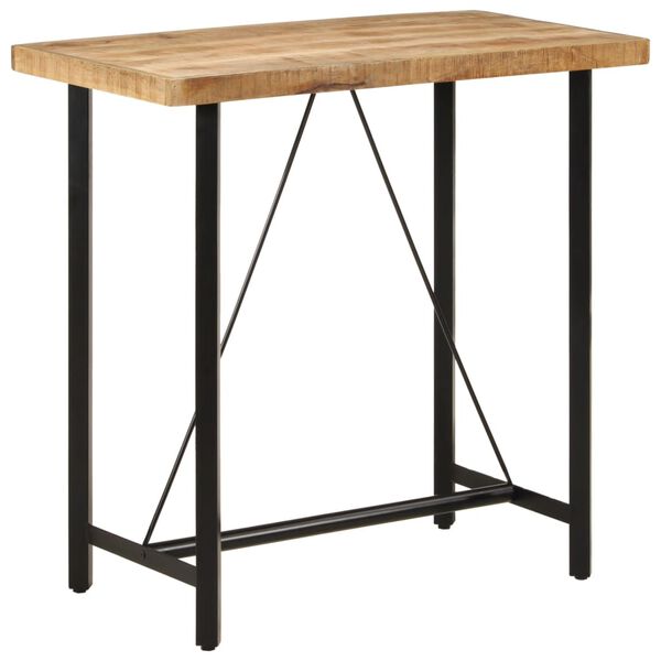 vidaXL Bar Table Natural wood Solid mango wood and iron