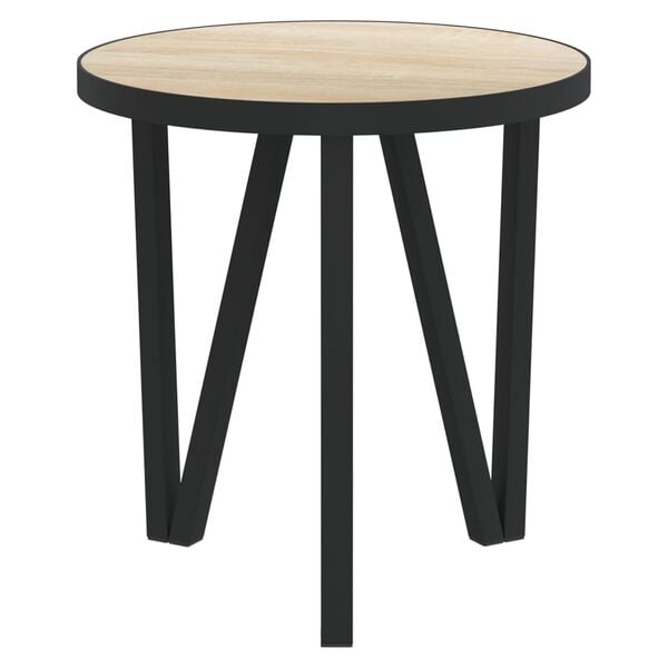 vidaXL Tea Table Sonoma oak, Black MDF, Powder-coated steel
