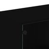 vidaXL Bookcase Black Engineered wood, glass Large Bookcase