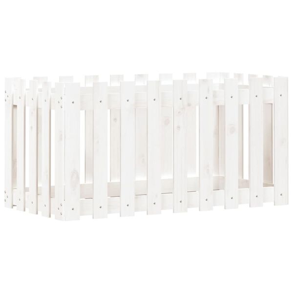 vidaXL Garden Raised Bed White Solid Pine Wood 39.4 x 19.7 x 19.7 in