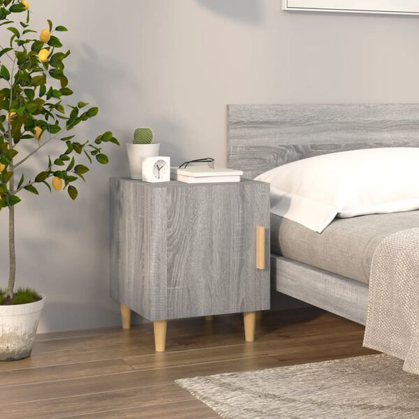 vidaXL Bedside Cabinet Grey Sonoma Engineered Wood Medium