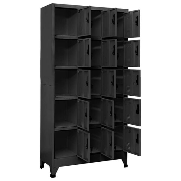 vidaXL Locker Cabinet Anthracite Steel 35.4 x 15.7 x 70.9 in