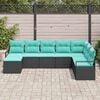 vidaXL Garden Sofa Set 8 pcs Black Poly rattan