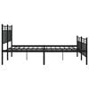 vidaXL Bed Frame Black Powder-Coated Steel 63 x 79 in Bed Frame