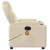 vidaXL Massage Recliner Chair Cream Fabric (100% polyester), metal, plywood