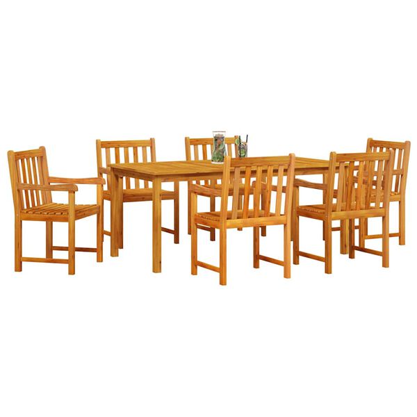 vidaXL Garden Dining Set 7 pcs Brown solid acacia wood
