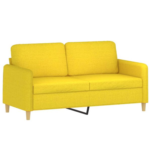 vidaXL 2-seater Sofa Light Yellow Polyester, Metal, Textilene, Foam Medium