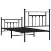 vidaXL Bed Frame Black Powder-Coated Steel Twin Bed Frame Rectangular