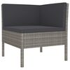 vidaXL Garden Lounge Set Gray PE rattan, powder-coated steel, polyester