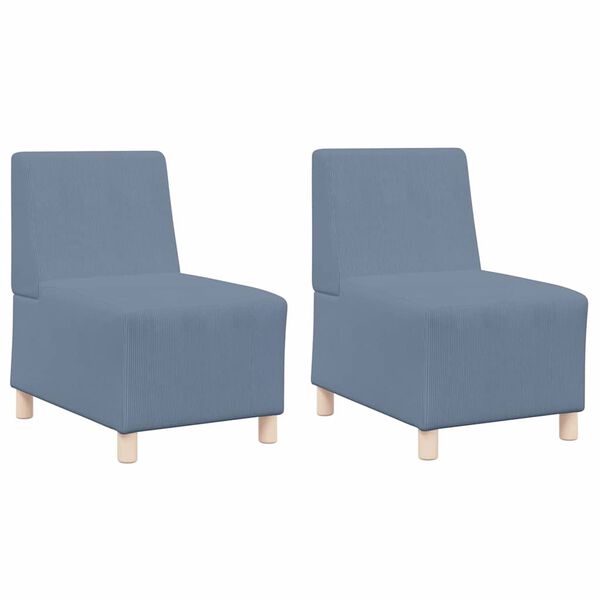 vidaXL Modular Sofa Unit Armless 2 pcs Blue 21.65 x 29.13 x 32.28 in