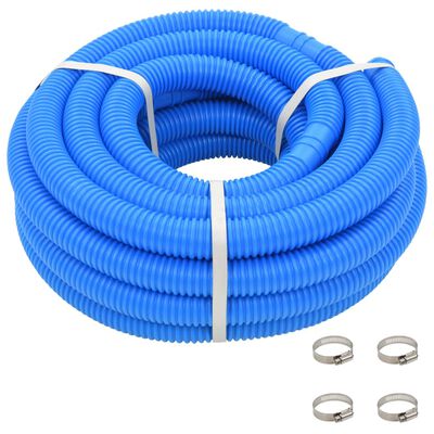 vidaXL Pool Hose with Clamps Blue 1.5" 39.4'