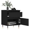 vidaXL Bedside Cabinet Black Engineered wood, Metal 15.7x13.8x19.7 in
