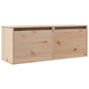 vidaXL Wall Cabinet Set of 2 Natural Wood Solid Pinewood