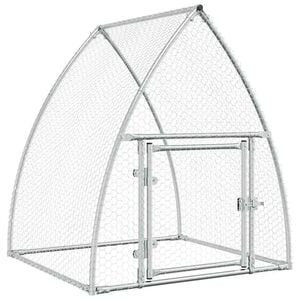 vidaXL Chicken Cage Silver Galvanized Steel Large Durable Chicken Cage