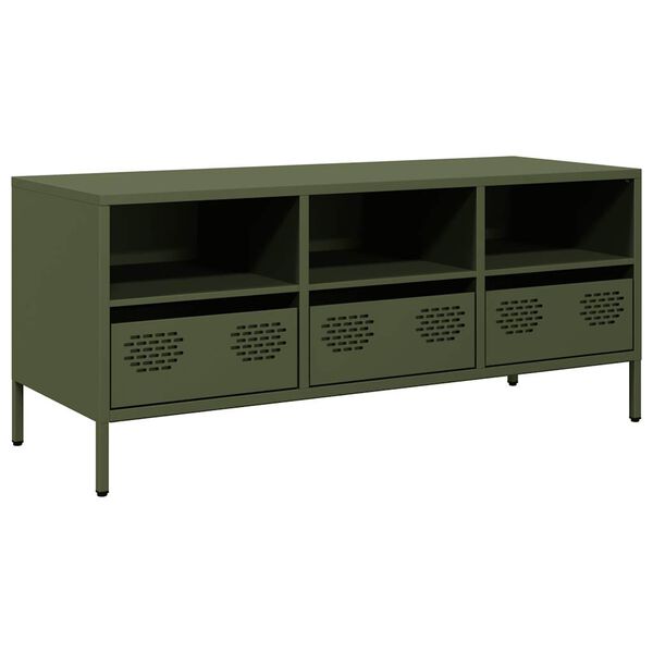vidaXL TV Cabinet Olive Green Cold-rolled Steel Medium TV Cabinet