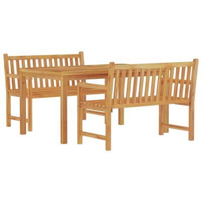 vidaXL 3 Piece Patio Dining Set Solid Wood Teak