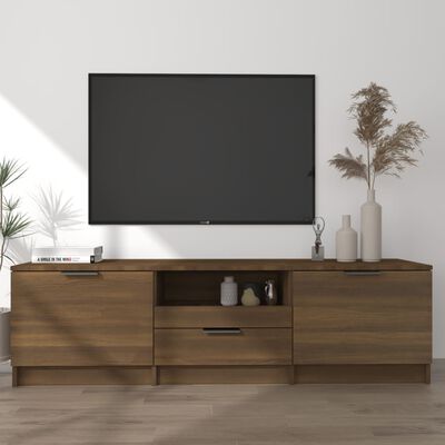 vidaXL TV Cabinet Brown Oak 55.1"x13.8"x15.7" Engineered Wood