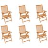 vidaXL Garden Chair Set of 6 Anthracite Fine sanded teak hardwood