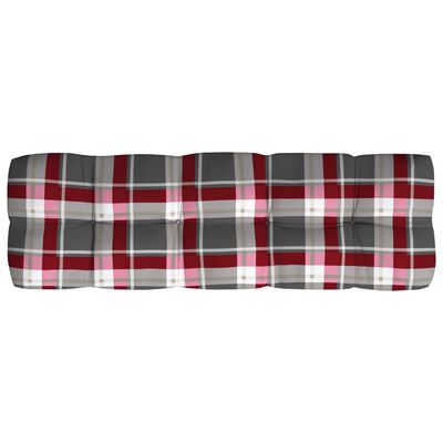 vidaXL Pallet Sofa Cushions 7 pcs Red Check Pattern