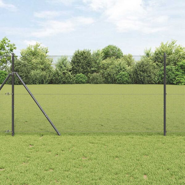 vidaXL Welded Wire Fence Gray 4.6'x 82'Steel