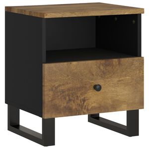 vidaXL Bedside Cabinet Honey Brown and Black Solid mango wood Compact