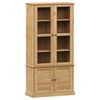 vidaXL Glass Display Cabinet Honey wood tone