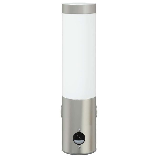 vidaXL Outdoor Wall Light Silver 12 x 7.5 x 29 cm Stainless steel