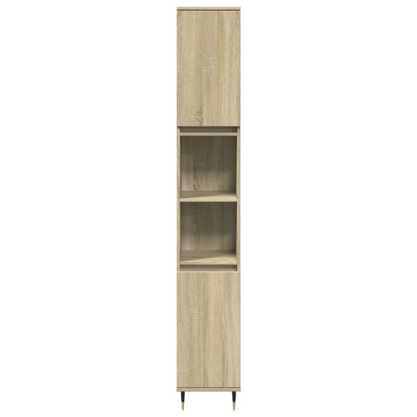 vidaXL Bathroom Cabinet Sonoma Oak Engineered wood and iron Slim