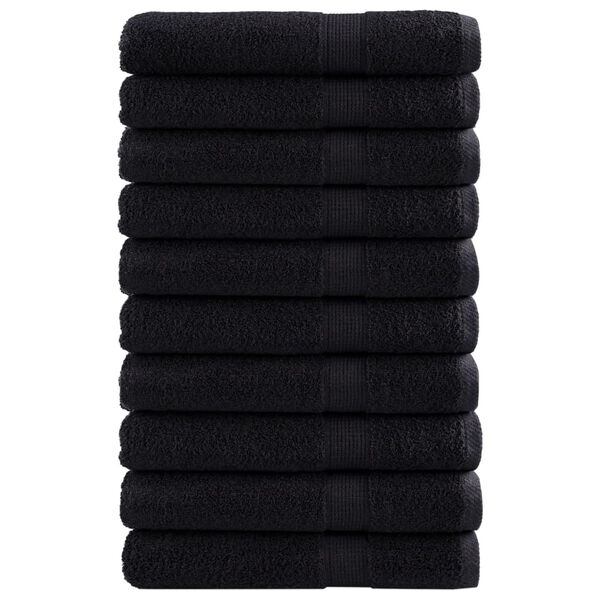 vidaXL Towel Set of 10 Black 100% Ring-spun Cotton XXL Towel