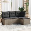 vidaXL Garden Sofa Set Grey PE rattan Medium Modular Garden Sofa Set