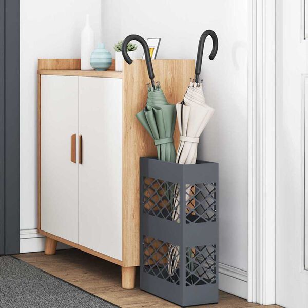vidaXL Umbrella Stand Anthracite 11.02 x 4.72 x 16.14 in Steel