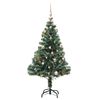 vidaXL Artificial Christmas Tree 150 LEDs&Ball Set&Flocked Snow 47.2"