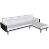 vidaXL Sofa Bed White and Black Faux Leather, Wood, Plywood Large